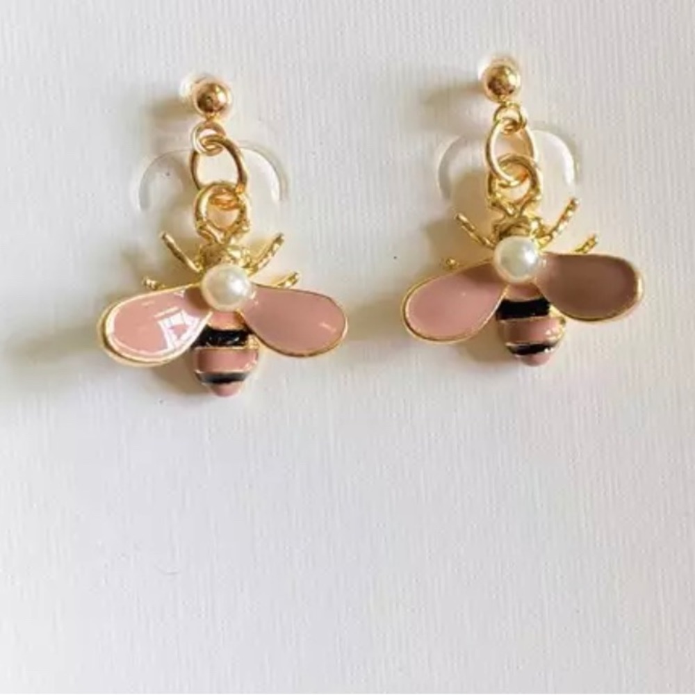 Bee Pearl Drop Bee Earrings | queen bee bumblebee gift jewelry